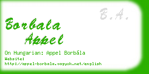 borbala appel business card