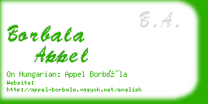 borbala appel business card